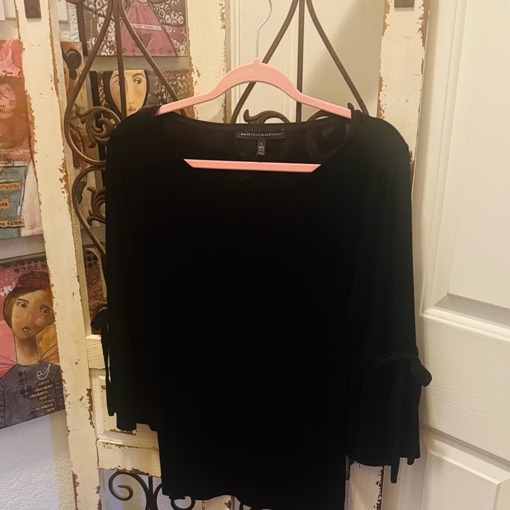 White House Black Market Black Blouse